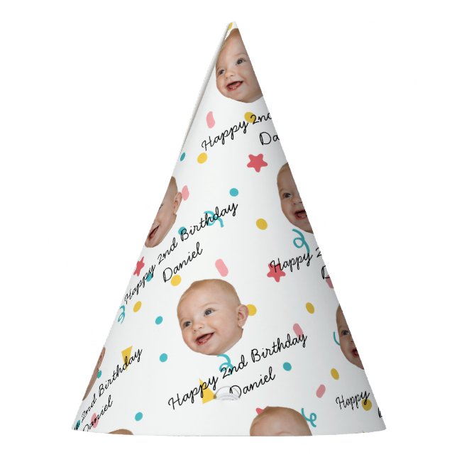 Chapeaux De Fètes Customized Face 1st 2nd 10th 20th 30th 40 Birthday (Gauche)