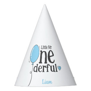 Chapeaux De Fètes Cute Blue Ballon Little Mr Onederful Birthday