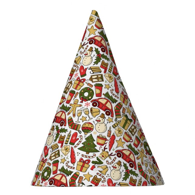 Chapeaux De Fètes Cute Christmas Doodle Party Hat (Droite)