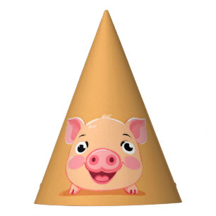 Chapeaux De Fètes Cute Cochon Visage animal ferme zoo fête d'anniver