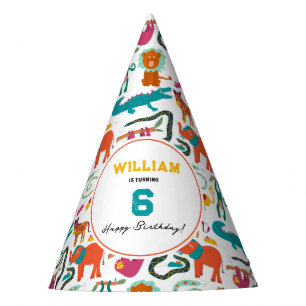 Chapeaux De Fètes Cute Colorful Animaux Abstraits Parti Anniversaire