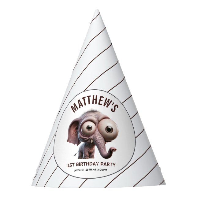 Chapeaux De Fètes Cute Crazy elephant Farm Theme 1st Birthday (Devant)