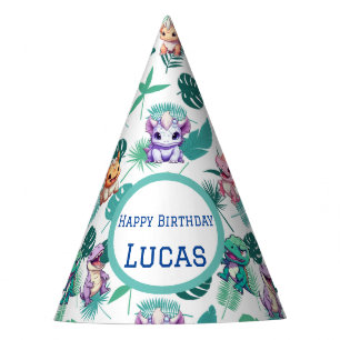 Chapeaux De Fètes Cute dinosaur jungle École anniversaire de enfant