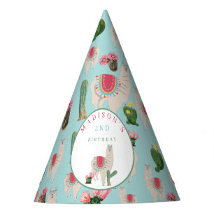 Chapeaux De Fètes Cute Fiesta Llama & Cactus Anniversaire de enfant