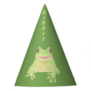 Chapeaux De Fètes Cute Green Tree Frog - Anniversaire de Ribbit.
