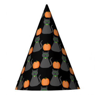 Chapeaux De Fètes Cute Halloween Chat et Citrouille Motif