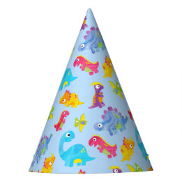 Chapeaux De Fètes Cute Light Pastel Blue Baby Dinosaur Anniversaire