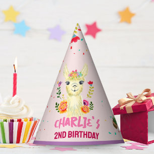 Chapeaux De Fètes Cute Llama Animal Anniversaire Fête Colorée Mexica