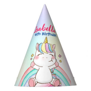 Chapeaux De Fètes Cute Magical Rainbow Unicorn Bonne fête d'annivers