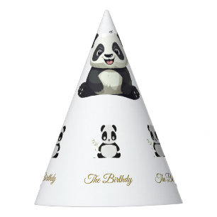 Chapeaux De Fètes Cute Panda Green Bamboo fête d'anniversaire