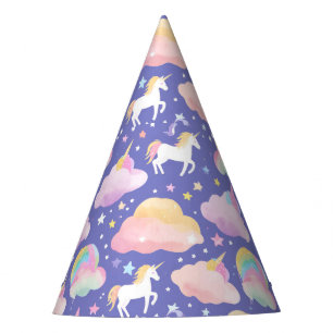 Chapeaux De Fètes Cute Rainbow licorn unicorne anniversaire violet e