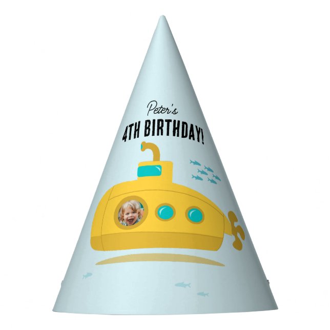 Chapeaux De Fètes Cute Submarine Deep Sea Birthday Kids Photo (Devant)
