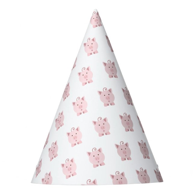 Chapeaux De Fètes Cute Surpris Cochon Rose (Devant)