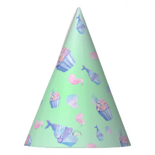 Chapeaux De Fètes Cute Sweet cupcake mermaid Joyeuse Fille d'anniver