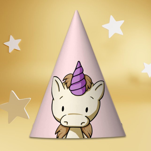 Chapeaux De Fètes Cute Unicorne avec corne violette rose Anniversair (Créateur téléchargé)