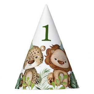 Chapeaux De Fètes Cute Wild One Jungle Animaux Tropical 1er Annivers