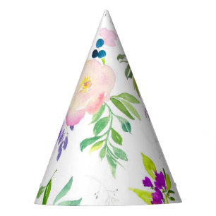 Chapeaux De Fètes Dainty Aquarelle Fleurs   Peonies et Wisterias