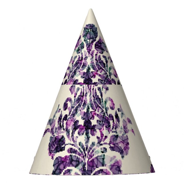 Chapeaux De Fètes Damask Triangles : Vintage Abstrait Luxe. (Devant)