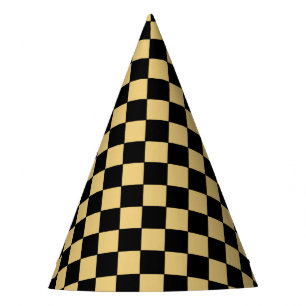 Chapeaux De Fètes Damier noir et or