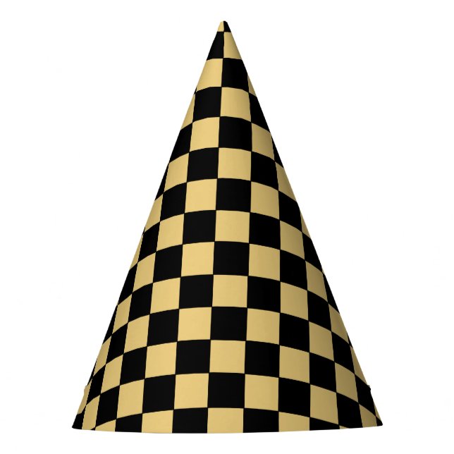 Chapeaux De Fètes Damier noir et or (Devant)