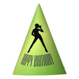 Chapeaux De Fètes Danse moderne Vert Joyeux Anniversaire