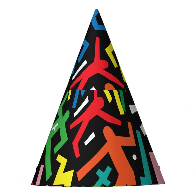 Chapeaux De Fètes Danser des gens, doodle set motif. (Devant)