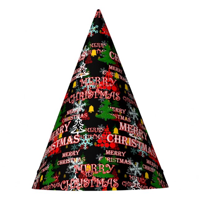 Chapeaux De Fètes Decorative Merry Christmas Text Pattern Design  (Devant)