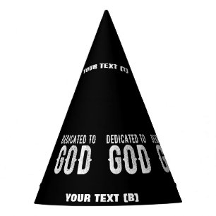 CHAPEAUX DE FÈTES DÉDIÉ À DIEU COOL PERSONNALISABLE TEXTE BLANC