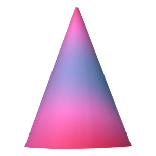 Chapeaux De Fètes Deep Magenta rose to Red & Blue Ombre Party