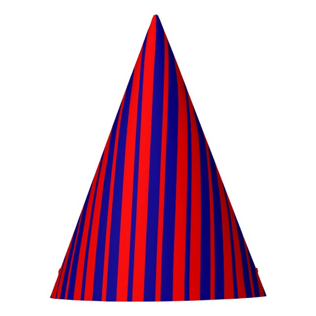 Chapeaux De Fètes Design de bandes rouges et bleues (Devant)