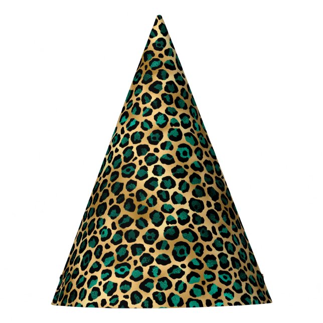 Chapeaux De Fètes Design turquoise et Gold Leopard Series 14 (Devant)