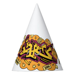 Chapeaux De Fètes Dessin à la main de graffiti d'art