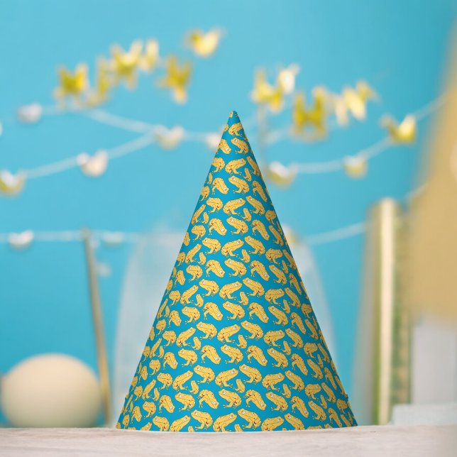 Chapeaux De Fètes Dessin de grenouille jaune (Frog cartoon Paper party hat, Kids,adults,party birthday hat,Baby Shower,wedding,celebration hat)