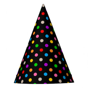 Chapeaux De Fètes Dessin de points noirs colorés arc-en-ciel 