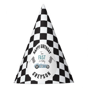 Chapeaux De Fètes Deux Fast Race Car Boy 2e fête d'anniversaire