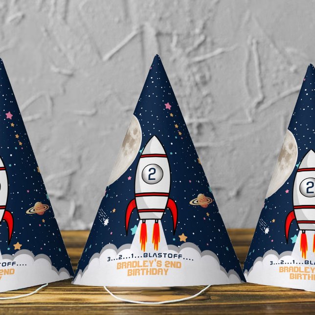 Chapeaux De Fètes Deux lune Rocket Ship 2e anniversaire (Créateur téléchargé)