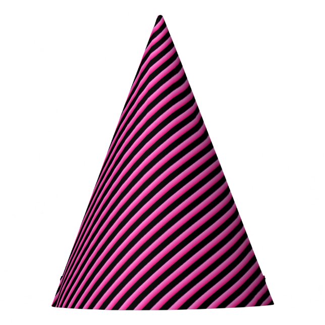 Chapeaux De Fètes Diagonale rose chaud et noire (Devant)