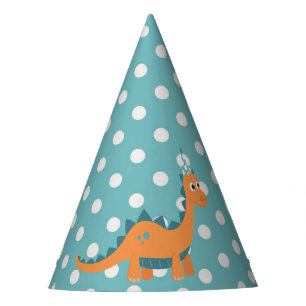 Chapeaux De Fètes Dinosaure d'orange de bande dessinée pointillé p