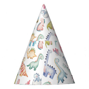 Chapeaux De Fètes Dinosaures mignons, motif d'aquarelle pour enfants