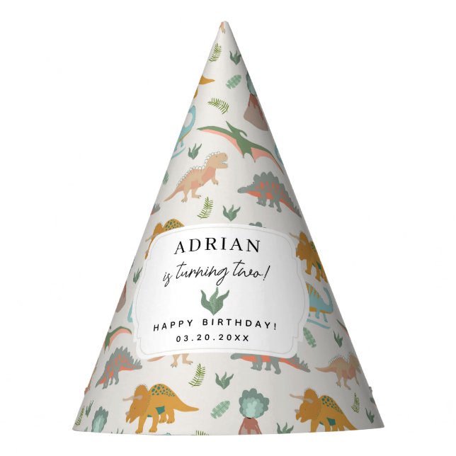 Chapeaux De Fètes Dinosaurs Boho Prehistoric Party Animals Birthday (Devant)