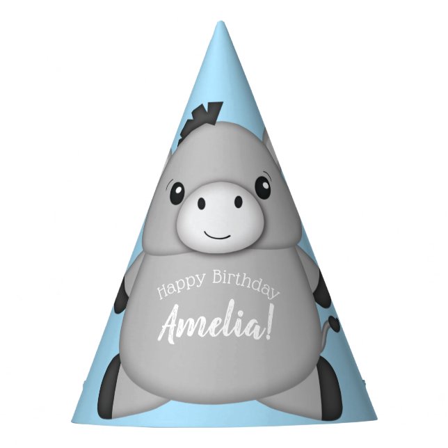 Chapeaux De Fètes Donkey Birthday Party Blue (Devant)