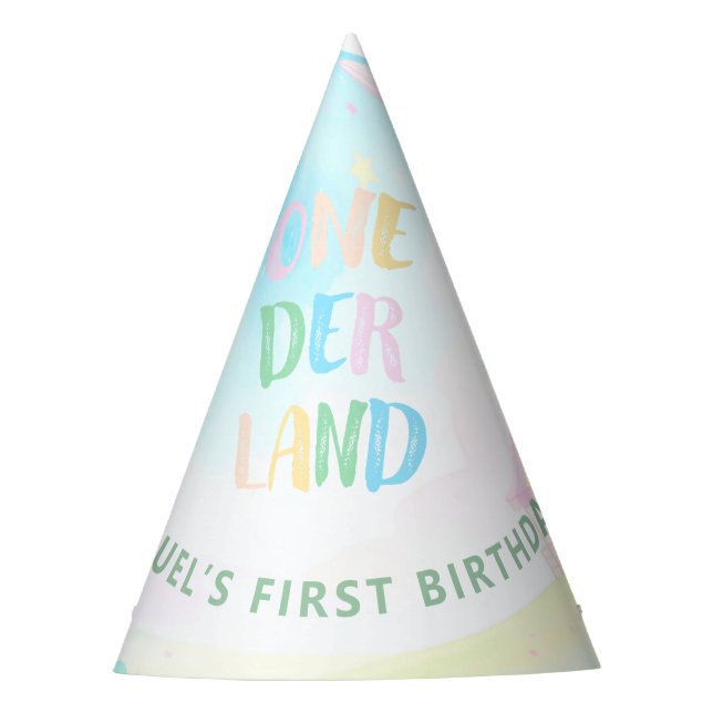 Chapeaux De Fètes Doux pastel onederland aquarelle 1er anniversaire (Devant)