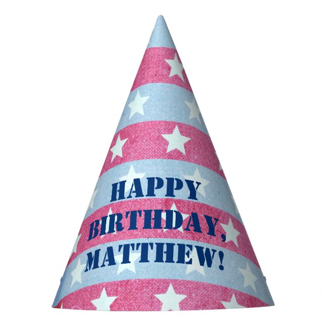 Chapeaux De Fètes Drapeau américain défraîchi étoiles et couleurs pa (Devant)