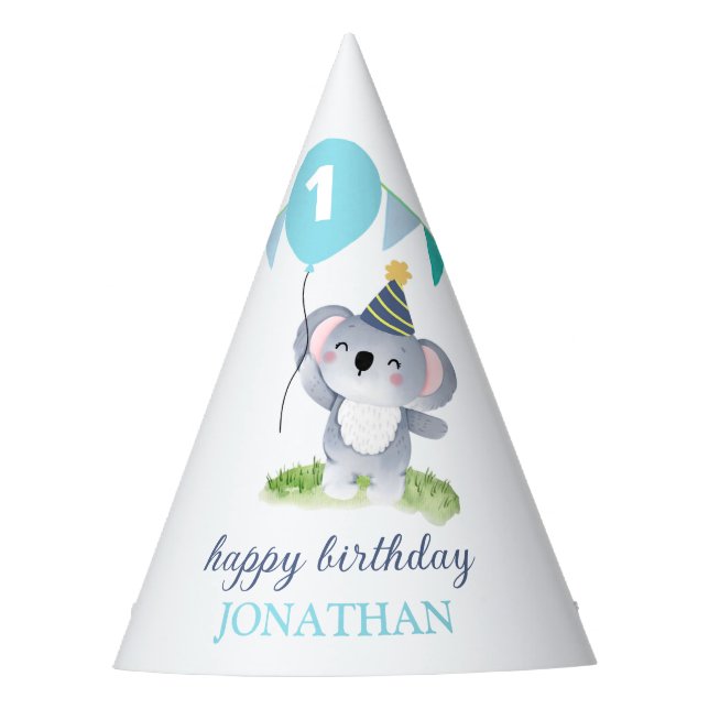 Chapeaux De Fètes Drapeau de fête de ballon de koala bébé anniversai (Devant)