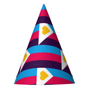 Chapeaux De Fètes Drapeau de fierté polyamoureuse tricolore de Slipp