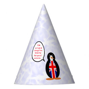 Chapeaux De Fètes Drapeau du Royaume-Uni Fête Mme Pingouin Parlant