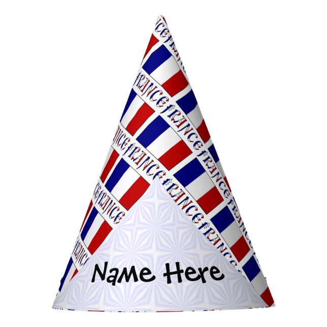 Chapeaux De Fètes Drapeau français et personnalisation  (Devant)
