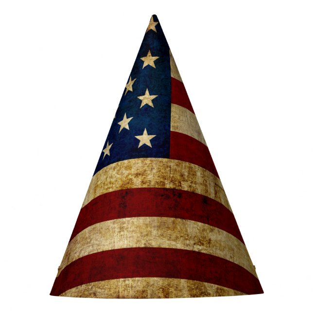 Chapeaux De Fètes Drapeau USA / Grunged (Devant)
