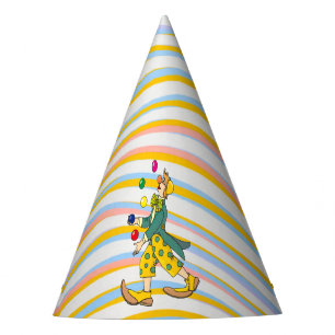 Chapeaux De Fètes Drôle Clown Jouant Avec Des Boules Colorées