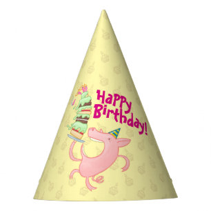 Chapeaux De Fètes Drôle Cochon Joyeux Anniversaire ! Carton de gâtea